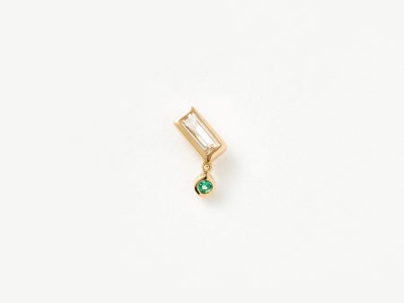 Fine Emerald Single Drop Stud Earring Online