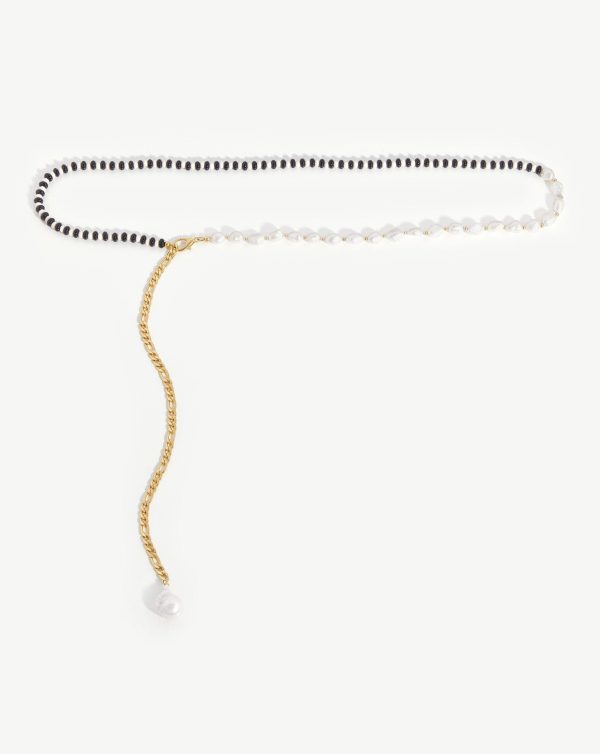 Baroque Pearl & Beaded Figaro Chain Belt Hot on Sale