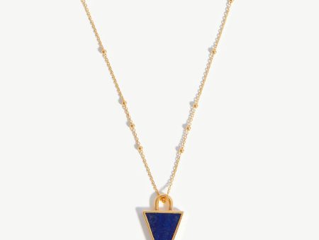 Triangle Pendant Chain Necklace | 18ct Gold Plated Lapis Hot on Sale