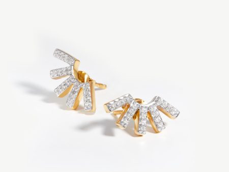 Pave Sunshine Stud Earrings Fashion