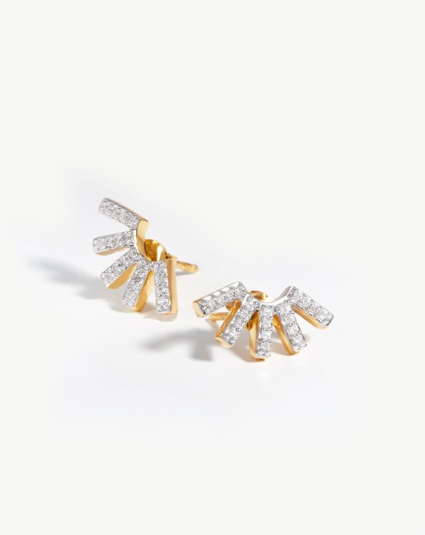 Pave Sunshine Stud Earrings Fashion