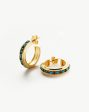 Hot Rox Gemstone Medium Hoop Earrings | 18ct Gold Vermeil Turquoise & Iolite Hot on Sale