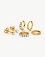 Pearl Mix & Match Charm Hoop Earring Set | 18ct Gold Vermeil Pearl Discount