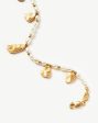 Molten Seed Pearl Hammered Charm Bracelet | 18ct Gold Plated Pearl Online now