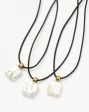 Square Pearl Pendant Cord Necklace | 18ct Gold Vermeil Pearl Online Hot Sale