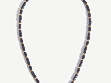 Medium Beaded Stack Necklace | 18ct Gold Plated Black Onyx on Sale