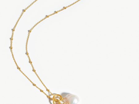 Baroque Pearl & Spiral Shell Pendant Necklace | 18ct Gold Plated Pearl Fashion