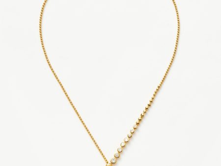 Beaded Stone Slider Lariat Necklace | 18ct Gold Vermeil Cubic Zirconia Supply