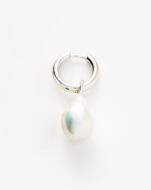 Pearl Drop Small Tunnel Hoop Earring Supply