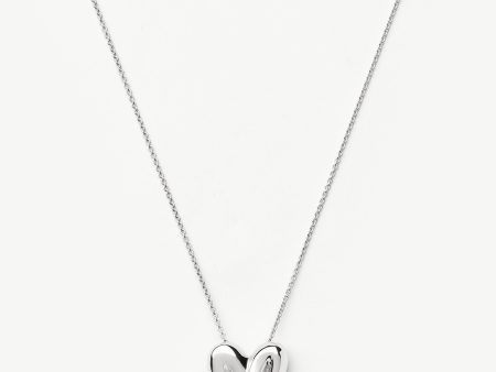 Puffy Heart Pendant Necklace | Silver Plated Online now