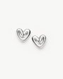 Puffy Heart Stud Earrings | Sterling Silver Plated Hot on Sale