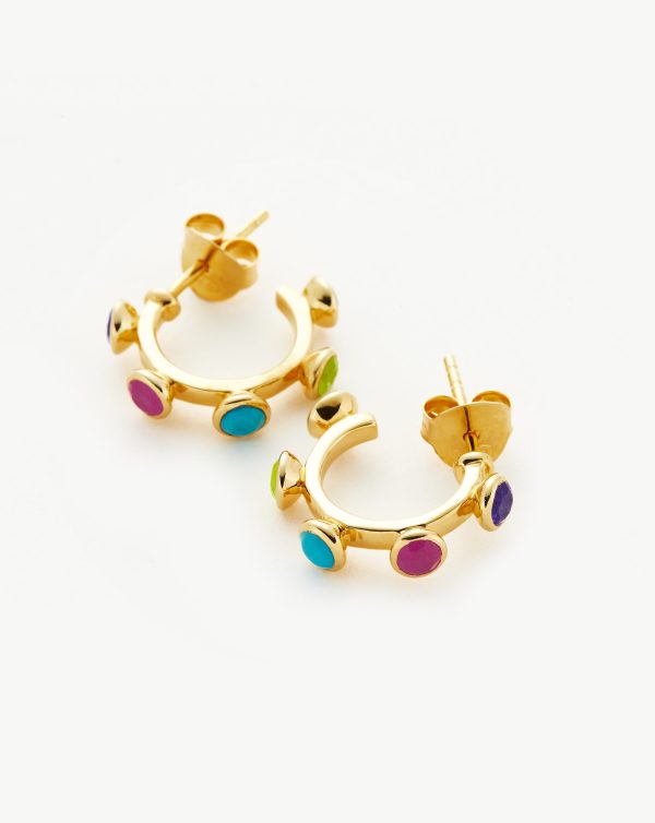 Hot Rox Multi Gemstone Small Hoop Earrings Sale