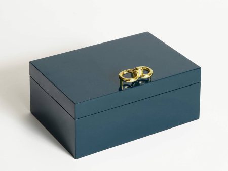 Knot Lacquered Jewellery Box | Blue Lacquer For Sale