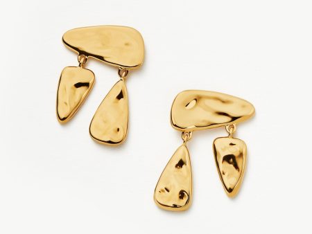 Molten Floating Charm Stud Earrings | 18ct Gold Plated Online Sale