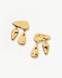 Molten Floating Charm Stud Earrings | 18ct Gold Plated Online Sale