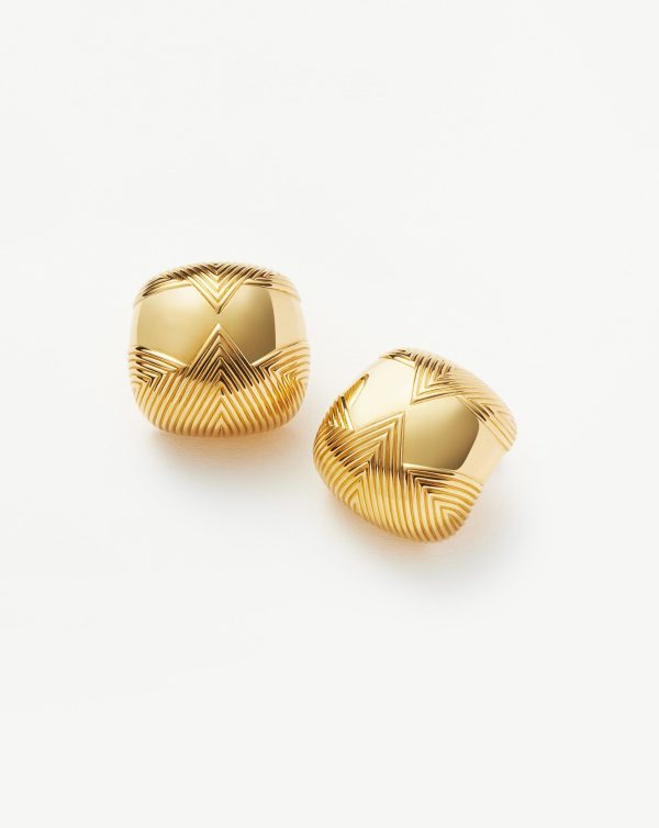 Hera Oversized Dome Ridge Stud Earrings Discount