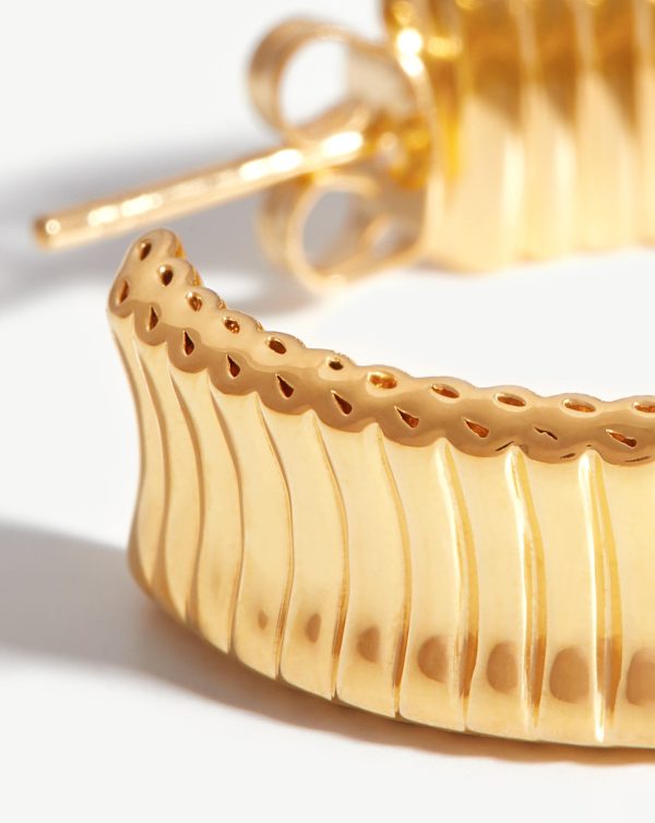 Medium Chunky Frill Hoop Earrings Online Sale