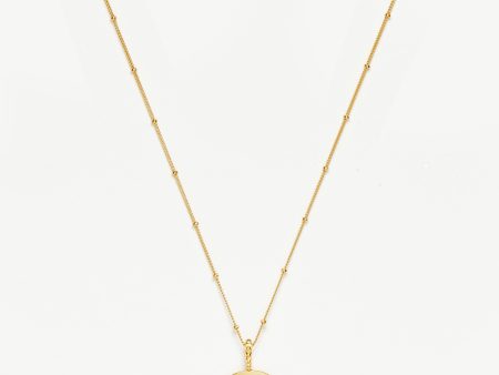 Engravable Large Round Disc Necklace | 18ct Gold Vermeil on Sale