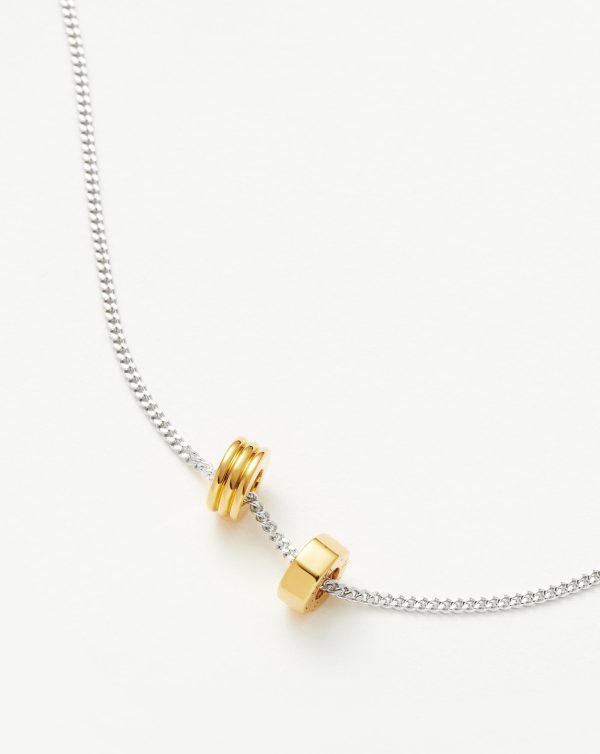 Abacus Beaded Floating Charm Necklace | 18ct Recycled Gold Vermeil and Rhodium on Sterling Silver Sale