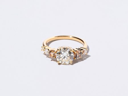 Auriga Ring - White Diamond & Peach Sapphire For Cheap