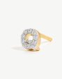 Pave Initial Single Stud Earring - Initial Q | 18ct Gold Vermeil Cubic Zirconia Hot on Sale