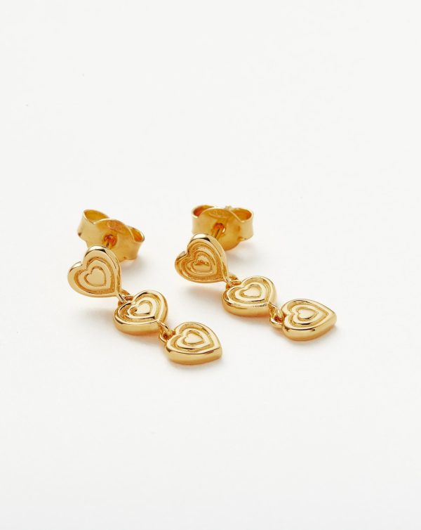 Good Vibes Heart Drop Stud Earrings Discount