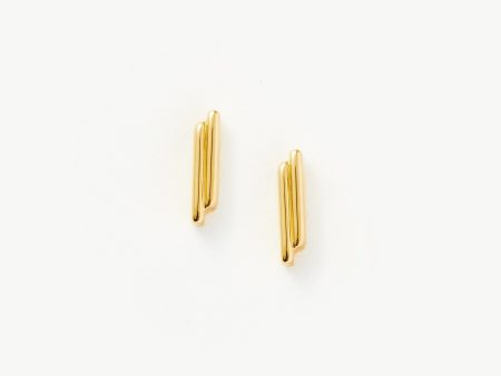 Double Bar Stud Earrings Hot on Sale