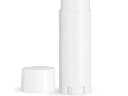 Lip Balm Tube w  Cap - White - Oval Set - Standard Size .15oz Online Sale