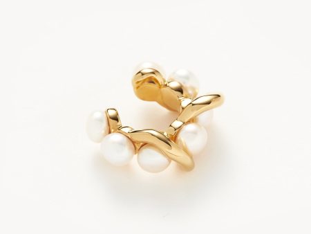 Molten Pearl Twisted Double Ear Cuff Online now