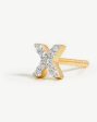 Pave Initial Single Stud Earring - Initial X | 18ct Gold Vermeil Cubic Zirconia Online