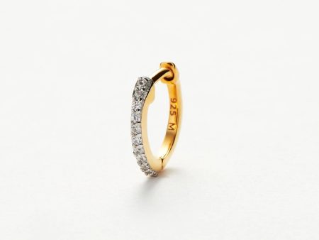 Pave Single Huggie | 18ct Gold Vermeil Cubic Zirconia For Sale