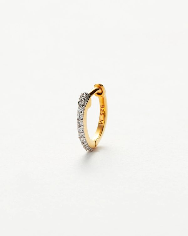 Pave Single Huggie | 18ct Gold Vermeil Cubic Zirconia For Sale