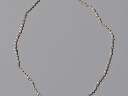 White Oval Seed Pearl Necklace For Sale