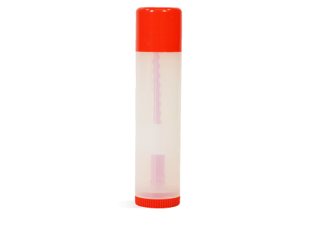 Lip Balm Tube w  Cap - Natural Round Set w  Red Cap & Dial - Standard Size .15oz Hot on Sale