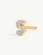 Pave Initial Single Stud Earring - Initial S | 18ct Gold Vermeil Cubic Zirconia Online Sale