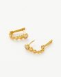 Beaded Stone Ovate Huggies | 18ct Gold Vermeil Cubic Zirconia Online Sale