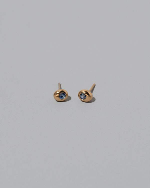 Level Stud Earrings - Bicolor Blue Sapphire on Sale