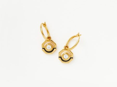 Enamel & Stone Charm Mini Hoop Earrings Online Hot Sale