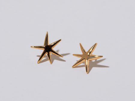 Verve Six Point Star Stud Earrings - Large Supply