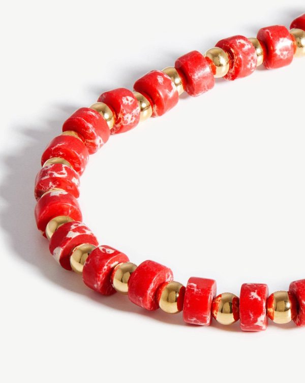 Beaded Bracelet | 18ct Gold Plated Red Imperial Jasper Online Sale