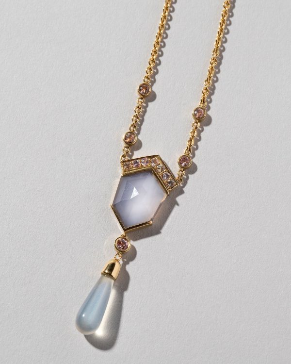 Blue Chalcedony Kite Necklace Hot on Sale