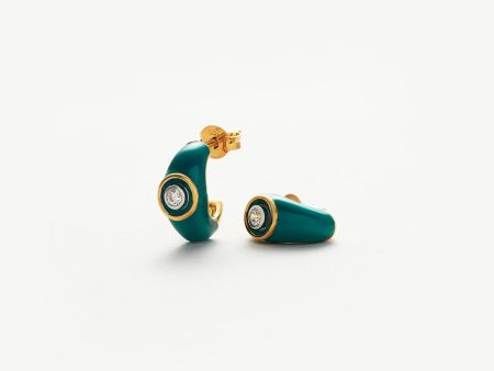 Enamel & Stone Dome Small Hoop Earrings Online