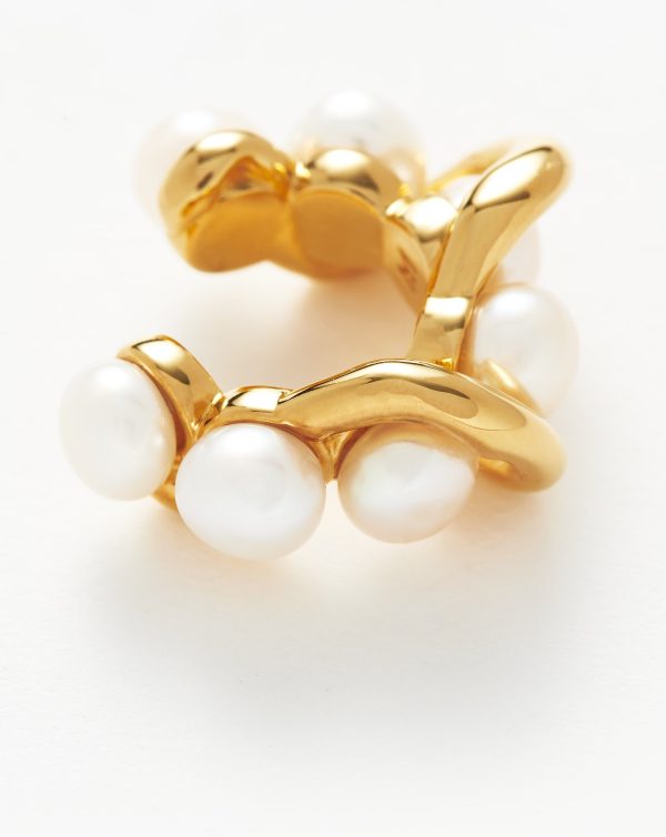 Molten Pearl Twisted Double Ear Cuff Online now