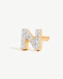 Pave Initial Single Stud Earring - Initial N | 18ct Gold Vermeil Cubic Zirconia Online Hot Sale