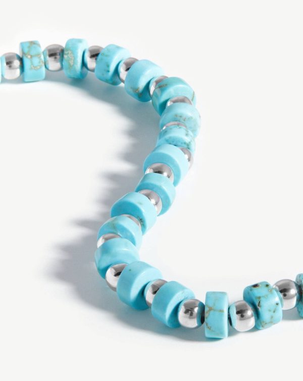 Beaded Bracelet | Silver Plated Turquoise Supply