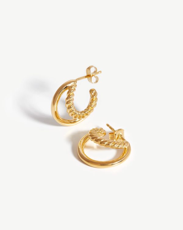 Radial Small Hoop Earrings | 18ct Gold Plated Cheap