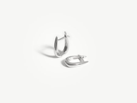 Fine Claw Huggies | 14ct White Gold For Sale