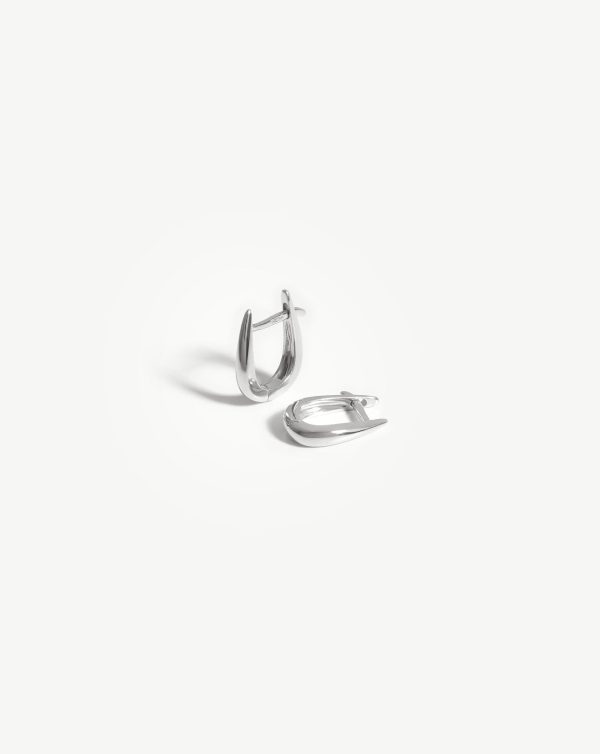 Fine Claw Huggies | 14ct White Gold For Sale