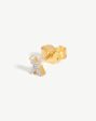 Pave Initial Single Stud Earring - Initial X | 18ct Gold Vermeil Cubic Zirconia Online