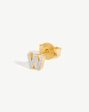 Pave Initial Single Stud Earring - Initial W | 18ct Gold Vermeil Cubic Zirconia Hot on Sale